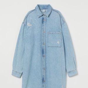 H&M COTTON DENIM DRESS SHIRT DRESS SIZE M